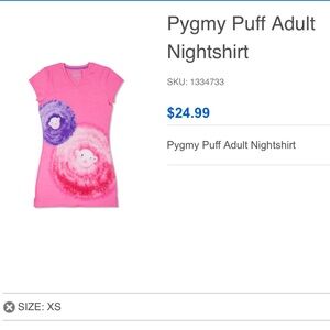 The Wizarding World of Harry Potter Pygmy Puff Adult Nightshirt XS
